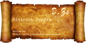 Dittrich Zsófia névjegykártya